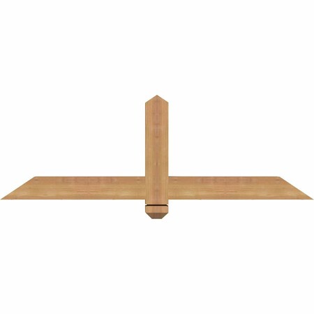 Ekena Millwork Eugene Smooth Timber Gable Bracket, Western Red Cedar, 48"W x 16"H x 3 1/2"D x 3 1/2"F, 8/12 Pitch GBW048X16X0404EUG00SWR